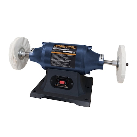 Powertec Bench Buffer Polisher with Buffing Wheels, 6 Inch Buffing & Polishing Bench Grinder Machine BF601